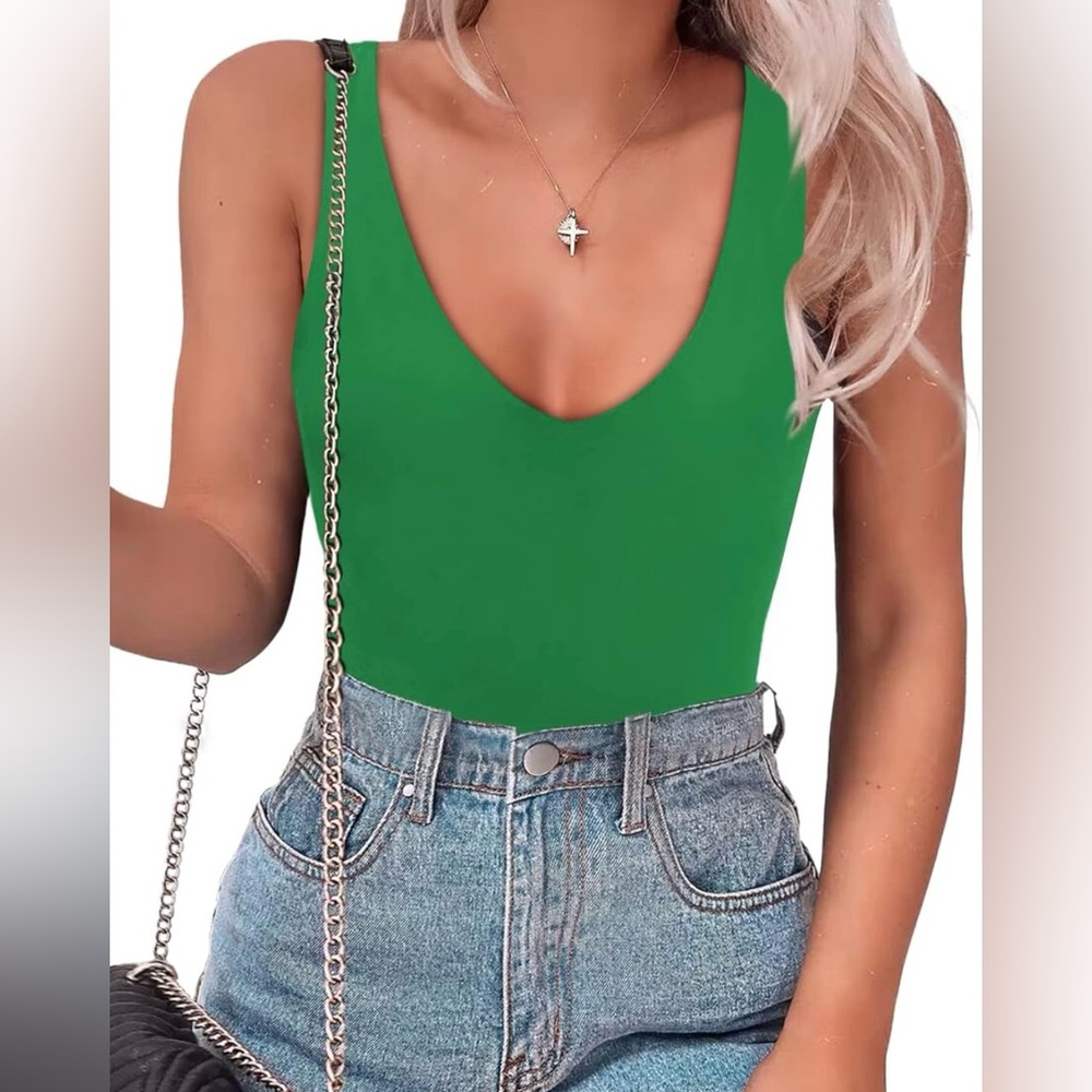 Women’s Bright Green Tank Top Bodysuit